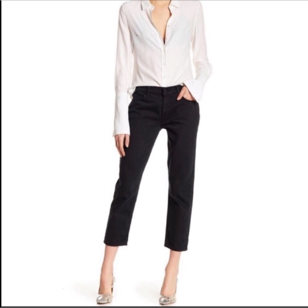 MOTHER The Dropout Cropped slim jeans 
size 30 Black Cropped